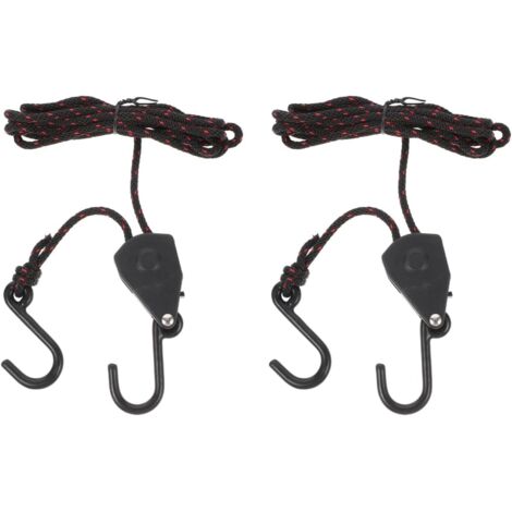 Sangles D'Arrimage À Cliquet - Lot De 2 - Nylon Et Acier - Pour Kayak Et Canoë - Fixation Proue Et Poupe - Noir (1/5)
