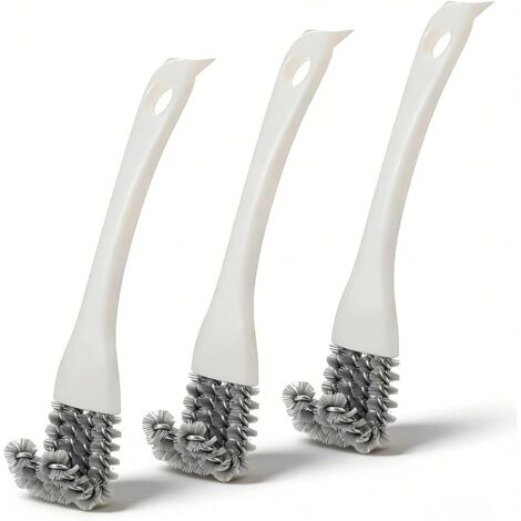 Brosse Barbecue - Lot de 3 - Acier et Bois - Nettoyage 2 en 1 - Grille et Plaque - 16 cm (1/5)