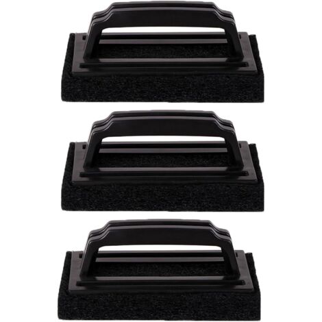 Kit Nettoyage 3 Pièces Brosse Plancha - Éponge Et Plastique - Pour Barbecue Et Cuisine - Noir - 15x9x6cm (1/5)