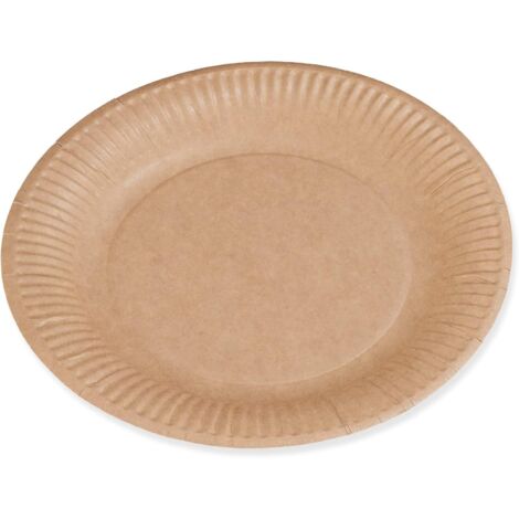 Assiettes En Carton Kraft - Lot De 50 - 23cm - FSC - Pour Repas Et Fêtes - Assiettes En Carton Kraft - Lot De 50 - 23cm - FSC - Pour Repas Et Fêtes (1/4)