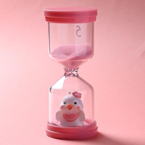 Sablier Enfant - 1 Unité - PVC Incassable - Minuteur Visuel 5 Minutes - Apprentissage Et Cuisine - Rose Macaron (1/5)