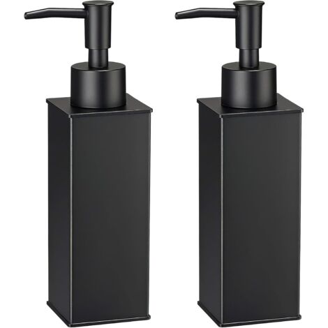 Distributeur De Savon - Lot De 2 - Acier Inoxydable 304 - Pompe Liquide - Salle De Bain Et Cuisine - Noir (1/5)