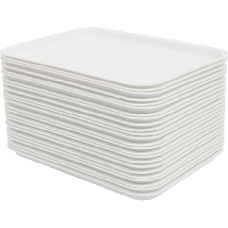 Plateau De - Lot De 24 - Polypropylène - Empilable - Pour Restaurant Et Cantines - 36x27x2 Cm