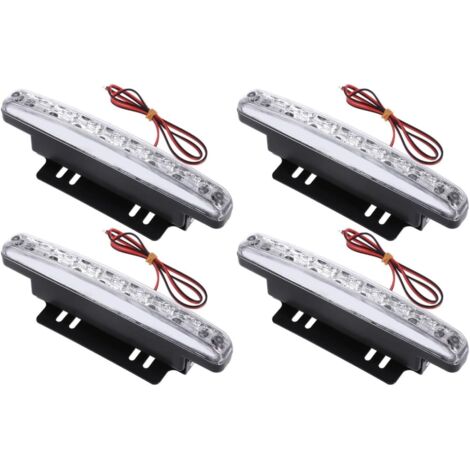 Feux Diurnes LED - 2 Pièces - PC Blanc - 12V IP65 - Sécurité Pluie Brouillard - 15,5x4x1,5cm (1/5)
