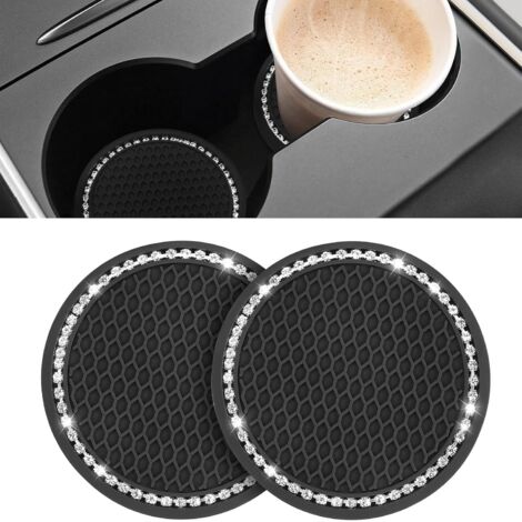 Porte Gobelet Voiture - Lot De 2 - Silicone - Universel - Accessoire Intérieur - Noir (1/5)
