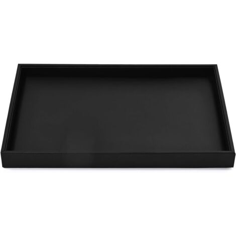 Plateau à Bijoux - 1 Unité - Cuir PU Noir - Organisateur de Montre et Bague - Pour Commode et Bureau - 35x24x3,3cm (1/5)