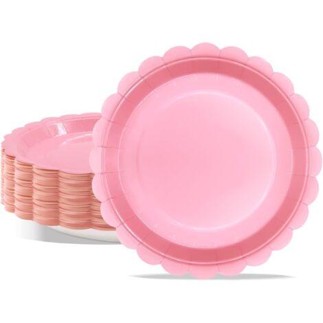 Assiettes En Carton - 50 Pièces - Bord Crénelé - 23cm - Pour Anniversaire Et Pique-nique (1/5)