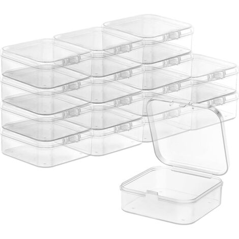 Boite de Rangement - 15 Pièces - Plastique PP - Transparente et Étanche - Pour Bijoux et Pilules - 5,2 x 5,2 x 2 cm (1/5)
