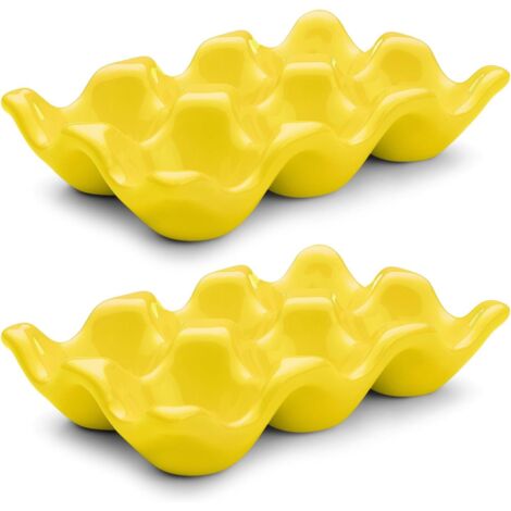 Plateau À Œufs - Lot De 2 - Porcelaine - 6 Alvéoles - Rangement Et - Jaune - Plateau À Œufs - Lot De 2 - Porcelaine - 6 Alvéoles - Rangement Et - Jaune (1/5)