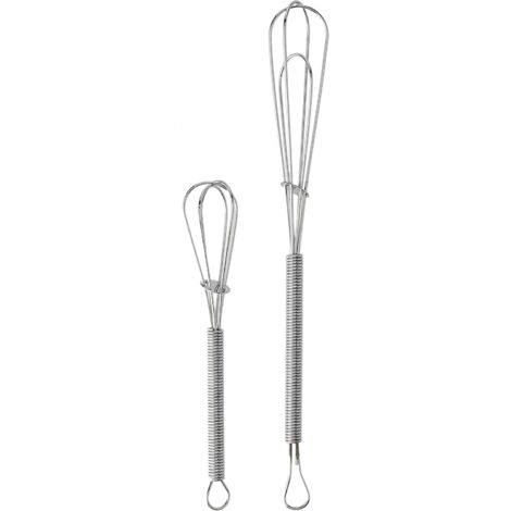 Fouet Manuel Mini - 1 Pièce - Acier Inoxydable - Pour Sauces Et Boissons - Cuisine Quotidienne - Argent (1/4)