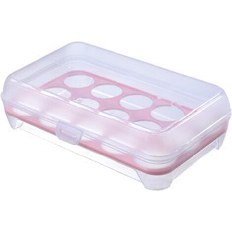 Boîte À Œufs - 15 Alvéoles - Plastique Transparent - Empilable Et Étanche - Pour Réfrigérateur Et Pique-Nique (1/5)