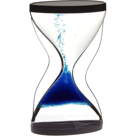 Sablier Liquide - 1 Pièce - Acrylique Turquoise - Mouvement Ascendant - Décoration Bureau Salon - 65x24x117 mm (1/2)