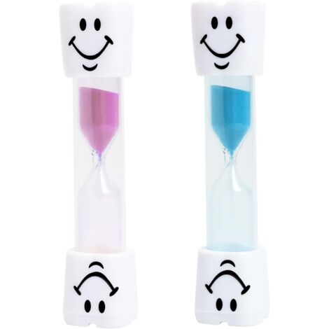 Sablier - 2 Pièces - Verre Et Pvc - Minuterie 3 Minutes - Enfant Et Famille - Multicolore (1/5)