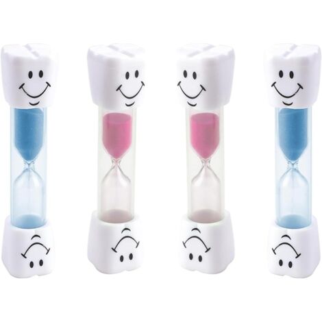 Sablier - 4 Pièces - Verre Et Pvc - Minuterie 3 Minutes - Enfants Et Famille - Multicolore (1/5)