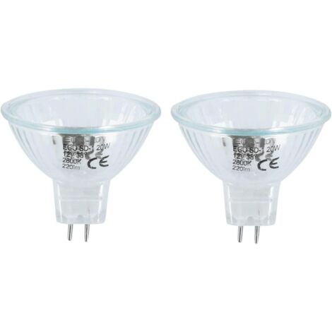 Ampoule Dichroïque - 2 Pièces - Verre - 12V 20W MR-16 - Éclairage Véhicule - Blanc 50mm (1/2)