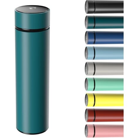 Gourde Isotherme - 1 Unité - Acier Inoxydable - Affichage LED Température - Voyage Bureau Sport - 500ML Bleu (1/5)