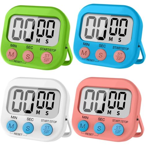 Minuteur De Cuisine - 4 Pièces - Plastique - Écran LCD Magnétique - Cuisson Sport Étude - Multicolore (1/5)