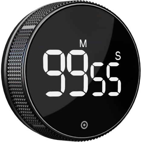 Minuterie Numérique LED - 1 Unité - Plastique Noir - Compte À Rebours Et Minuteur - Cuisine Bureau Gym École - Écran 3 Pouces (1/5)