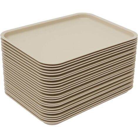 Plateaux De - 24 Pièces - PP - Empilables Et Lavables - Pour Restaurants Et Cantines - 36x27x2 Cm (1/5)
