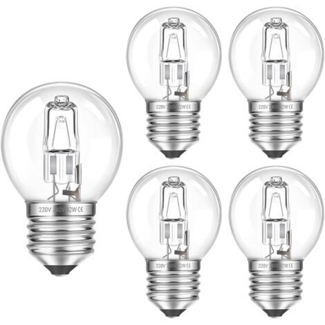 Ampoule G45 E27 - Lot de 5 - Verre Clair - Dimmable 230V - Intérieur - Blanc Chaud (1/5)