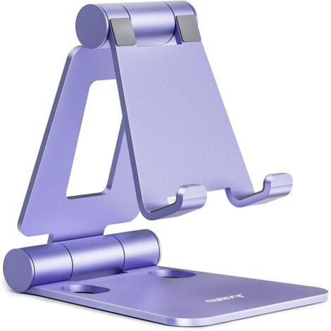 Support Téléphone Pliable - 1 Unité - Aluminium - Réglable Et Stable - Bureau Et Voyage - Violet (1/5)