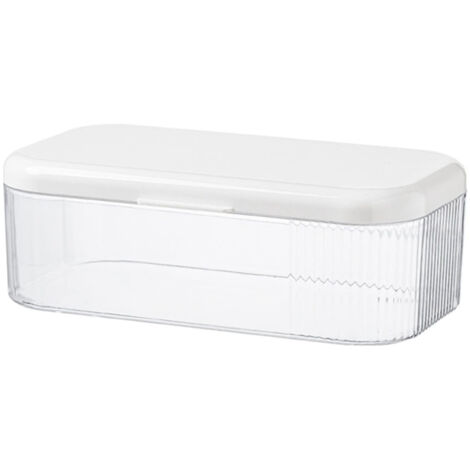 Boîte de rangement transparente multi-usage en PS avec couvercle, blanche - Boîte de rangement transparente multi-usage en PS avec couvercle, blanche (1/5)
