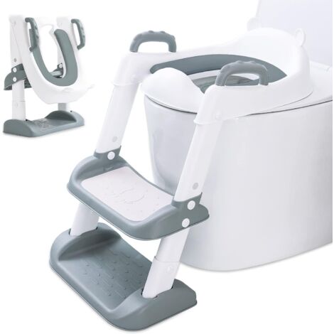 Réducteur WC Enfant Avec Escalier - 1 Unité - PP Et PU - Pliable Réglable Antidérapant - Pour Toilettes U V O - Hauteur 38-45 Cm