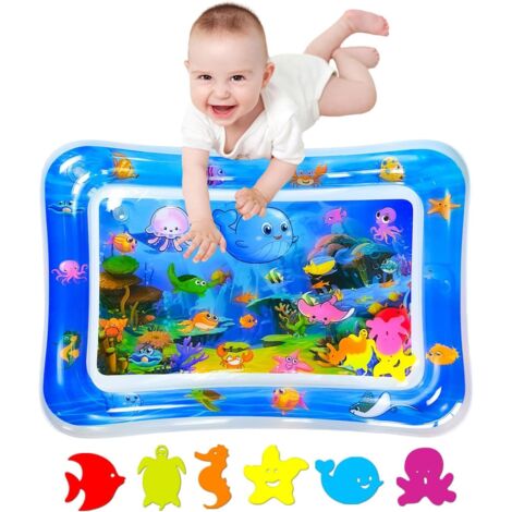 Tapis D'eau Bébé - 1 Unité - PVC Sans BPA - Jeu Sensoriel Et Tummy Time - Nourrisson 3-36 Mois - 66x50cm (1/5)