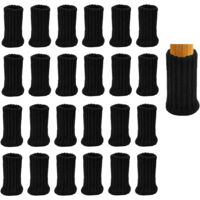 Lot de 24 chaussettes de chaise, chaussettes de meubles tricotées très élastiques