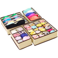 Cajas de almacenamiento de ropa interior, organisateur de cajones, organisateurs de armario, sujetador plegable, ropa interior, calcetines, corbata, caja plegable, caja de tela, jeu de 4