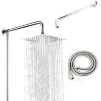 Pommeau de douche HAUSPROFI effet pluie, accessoire de salle de bain, douche, pommeau de douche de luxe 30 cm (12 pouces), pommeau de douche carré en acier inoxydable 304 poli miroir haute brillance (