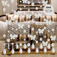 Rideau de séparation papillon en perles de cristal pour salon, rideau suspendu avec pendentif goutte d'eau, rideau de séparation pour entrée de salon