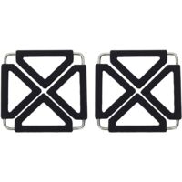 Sets de table en silicone résistant à la chaleur, extensibles et résistants à la chaleur, accessoires de cuisine (lot de 2) (noir)