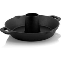 Rôtissoire à Poulet en Fonte - 1 Pièce - Pré-assaisonnée - Avec Cône Aromatique et Bac Collecteur - Pour Four et Gril - Ø 28 cm