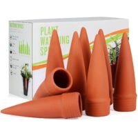 Oya Arrosage - Lot de 8 - Terre Cuite - Auto-arrosant - Plantes Intérieur Extérieur - Compatible Bouteille