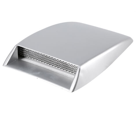 Universal Auto Car Air Flow Intake Scoop Bonnet Vent Sticker Cover Hood Silver (1/5)
