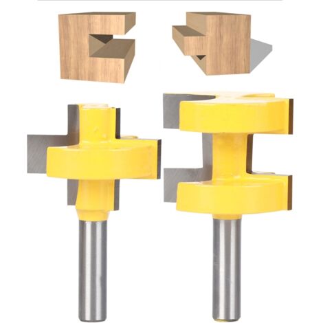 Nannigr 2pcs Bit de Routeur à Dents Carrées Tige de 8mm Outil de Coupe de Fraisage pour Travail du Bois Haute Dureté (1/5)
