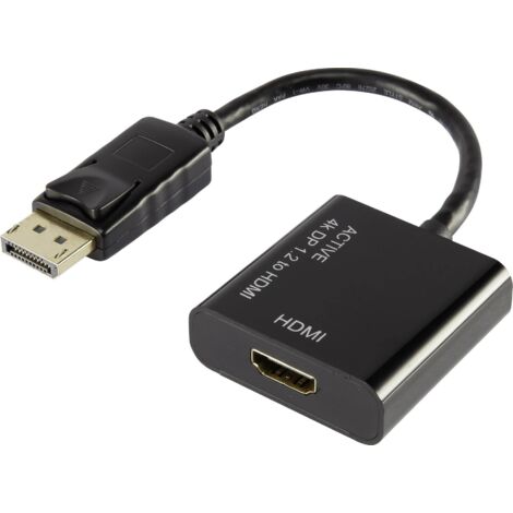 Adaptateur DisplayPort, HDMI RF-4222524 [1x DisplayPort mâle - 1x HDMI femelle] 10.00 cm noir contacts dorés W743761 (1/2)