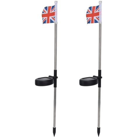 Lampe de Drapeau Solaire, IP44 Étanche Lampe Solaire sur Piquet 2PCS pour Patio pour Arrière-Cour pour Jardin pour Cour pour Pelouse (1/5)