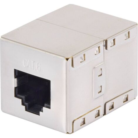 RJ45 réseau informatique Adaptateur CAT 6 [1x RJ45 femelle - 1x RJ45 femelle] métal W717821 (1/3)