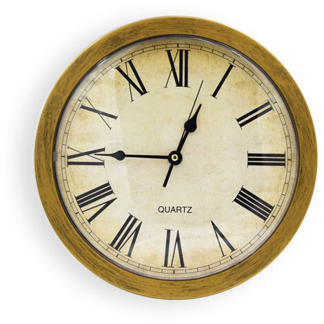 Horloge murale avec coffre-fort caché vintage grand espace de rangement rond pour bijoux, espèces, téléphones portables, or (1/5)