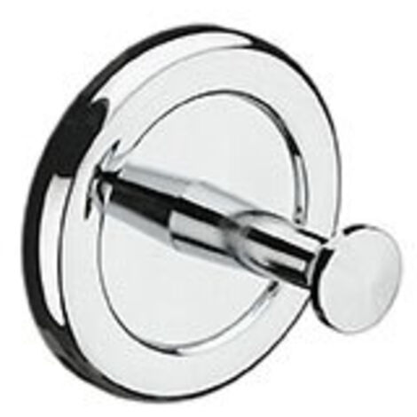 Patère porte peignoir - Profondeur : 55 mm - Platine : 75 mm - Décor : Chromé - Matériau : Laiton - (1/2)