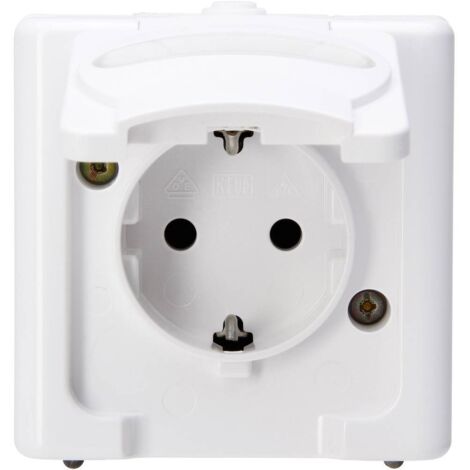 Prise 2P+T avec clapet 103302007 BlueElectric blanc arctique (1/2)