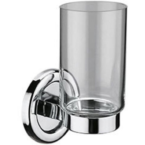 Porte verre - Profondeur : 96 mm - Hauteur : 142 mm - Platine : 75 mm - Décor : Chromé - Matériau : Laiton - ITAR (1/2)