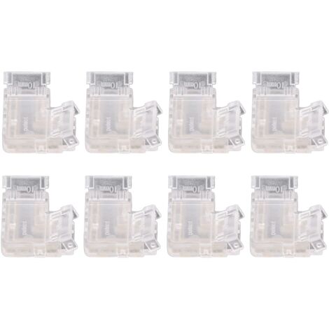 8PCS Connecteurs de Bande de Lumière LED en Forme de L 4 Broches 10mm Transparent Gapless Connecteurs D'adaptateur LED COB sans Soudure Connecteurs de Bande LED en Forme de L (1/5)