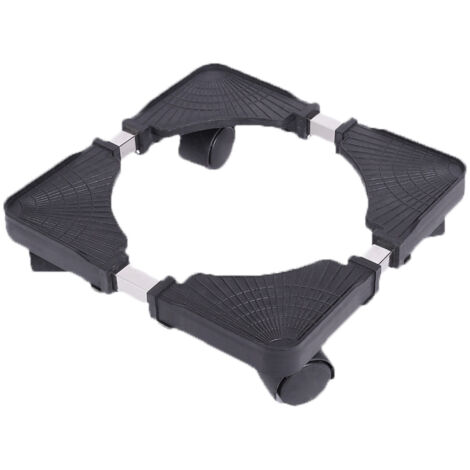Base Mobile Réfrigérateur Réfrigérateur Base Blanchisserie Machine à Laver Support avec Roues pour Distributeur d'Eau Appareil Ménager Noir