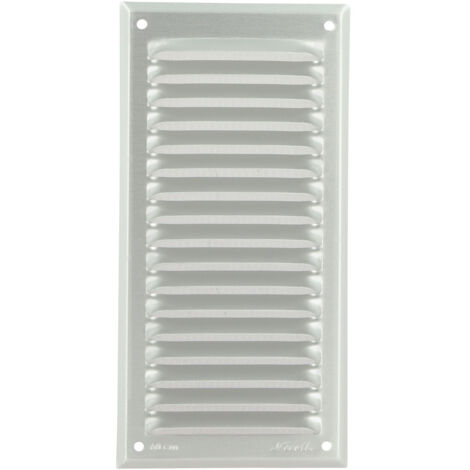 Nicoll – Grille de ventilation en aluminium laqué blanc avec moustiquaire – Rectangulaire verticale 30x15 cm – Pour espaces nécessitant aération efficace (1/3)
