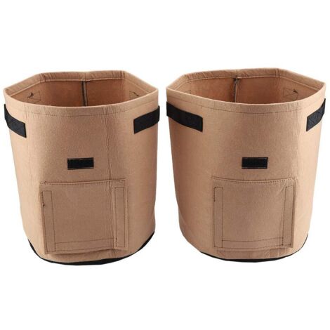 Sacs de Culture biodégradables, Sacs de Plantation de tomates en Tissus Non tissés, Sac de Culture réutilisable pour l'ameublement de Jardin d'aubergines de Balcon(Camel Brown) (1/5)