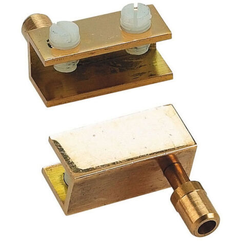 Itar – Pivot de porte en laiton pour verre – Décor chromé – Épaisseur 2 mm – Dimensions 15x15x35 mm – Installation facile