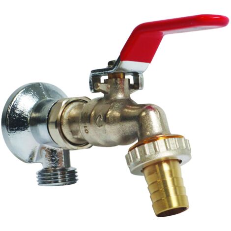 Somatherm For You – Robinet extérieur orientable 15/21-20/27 laiton chromé – Mâle 1/2" – Sortie 3/4" – Installation rapide avec joint torique EPDM